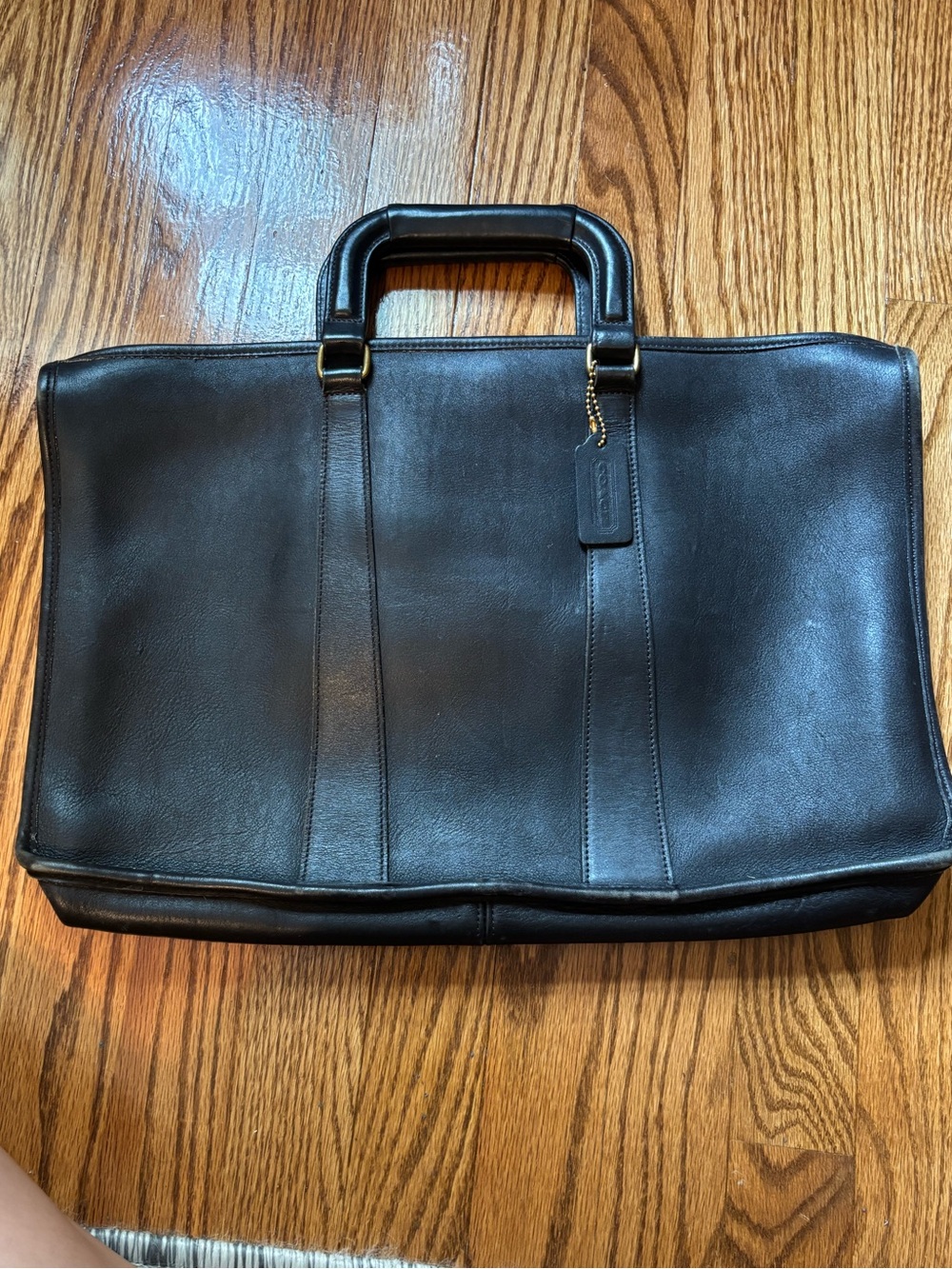 Vintage Coach Black Leather Briefcase Business Attache Bag No. 5285 USA Made